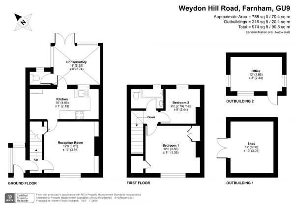 Floor Plan Image for 2 Bedroom Semi-Detached House for Sale in Weydon Hill Road, Farnham