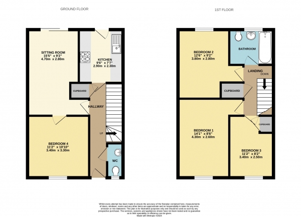 Floor Plan Image for 4 Bedroom End of Terrace House to Rent in Blackheath Road, Farnham