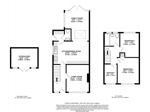 Floor Plan Image for 3 Bedroom Semi-Detached House for Sale in Riverdale, Farnham