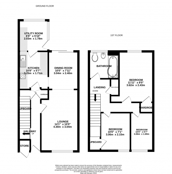 Floor Plan Image for 3 Bedroom Terraced House for Sale in Sandy Hill Road, Farnham