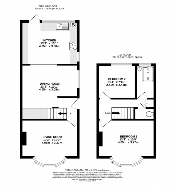 Floor Plan Image for 2 Bedroom Semi-Detached House for Sale in Gillian Avenue, Aldershot