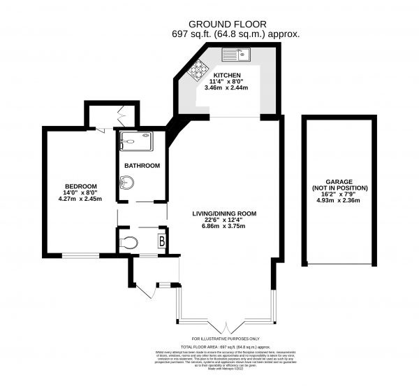 Floor Plan Image for 1 Bedroom Maisonette for Sale in Hogs Back, Farnham