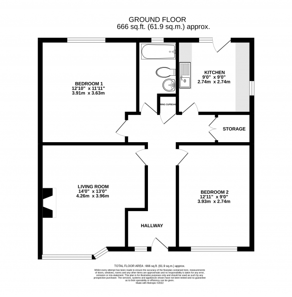 Floor Plan Image for 2 Bedroom Maisonette for Sale in Talbot Road, Farnham