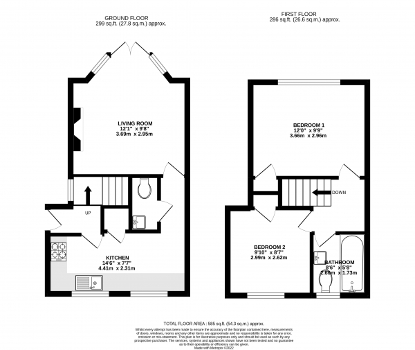 Floor Plan Image for 2 Bedroom End of Terrace House for Sale in Bricksbury Hill, Farnham