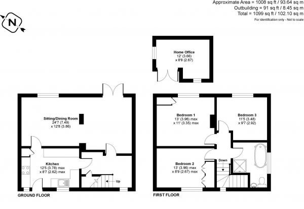 Floor Plan Image for 3 Bedroom Semi-Detached House for Sale in Shortheath Road, Farnham