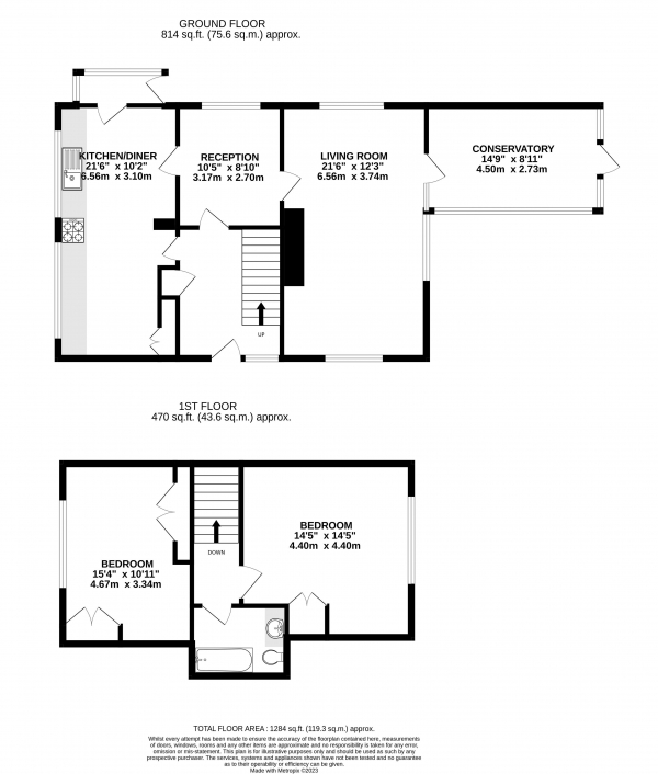 Floor Plan Image for 2 Bedroom Chalet for Sale in Farnham Road, Farnham