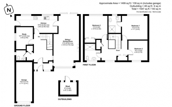 Floor Plan Image for 3 Bedroom Detached House for Sale in Copse Avenue, Farnham