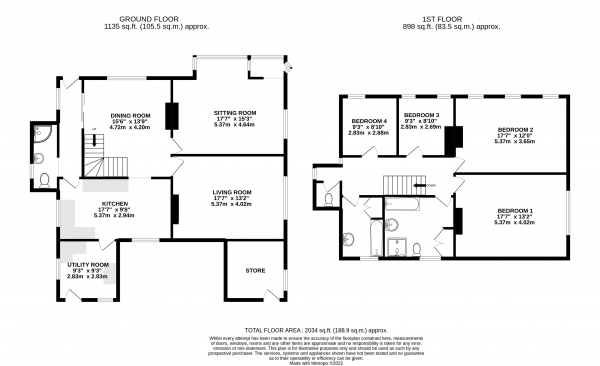 Floor Plan Image for 4 Bedroom Detached House for Sale in Ford Lane, Farnham