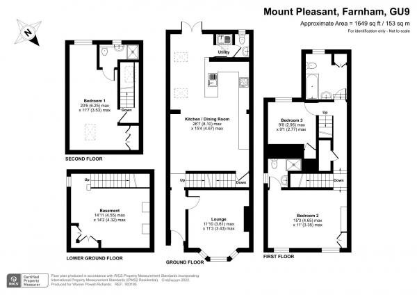 Floor Plan Image for 3 Bedroom Property for Sale in Mount Pleasant, Farnham