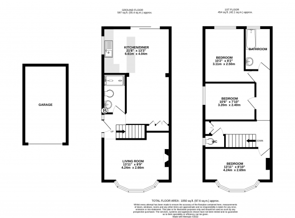 Floor Plan Image for 3 Bedroom Semi-Detached House for Sale in Gillian Avenue, Aldershot