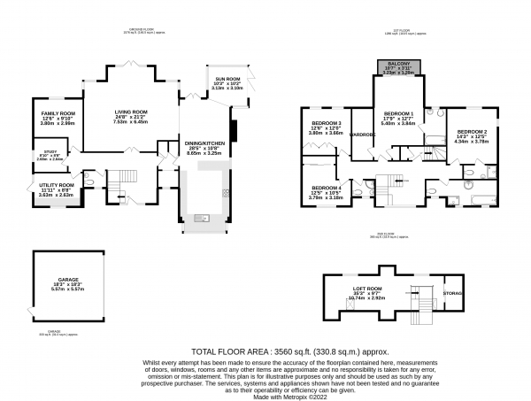 Floor Plan Image for 5 Bedroom Detached House for Sale in Highlands Road, Farnham