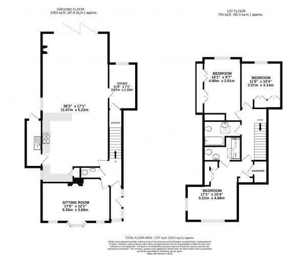 Floor Plan Image for 3 Bedroom Detached House for Sale in Shortheath Crest, Farnham