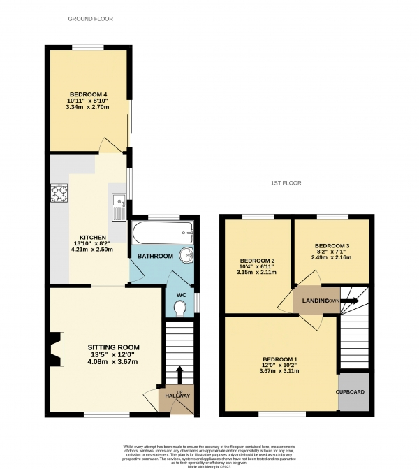 Floor Plan for 4 Bedroom Terraced House to Rent in Hill View Road, Farnham, GU9, 7BJ - £415 pw | £1800 pcm