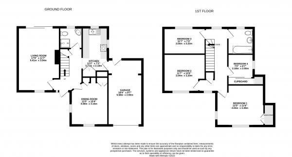 Floor Plan Image for 4 Bedroom Detached House for Sale in School Hill, Farnham