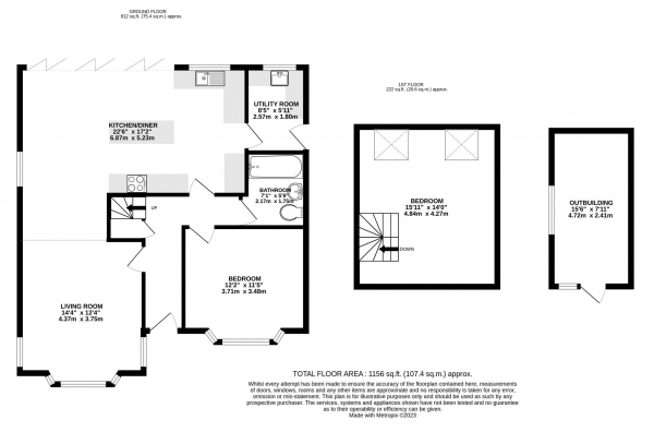 Floor Plan Image for 2 Bedroom Detached House for Sale in Hillary Road, Farnham