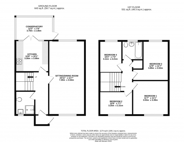 Floor Plan Image for 4 Bedroom Semi-Detached House for Sale in Blackheath Road, Farnham