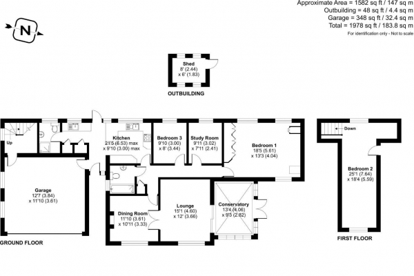 Floor Plan Image for 4 Bedroom Bungalow for Sale in Upper Bourne Lane, Farnham