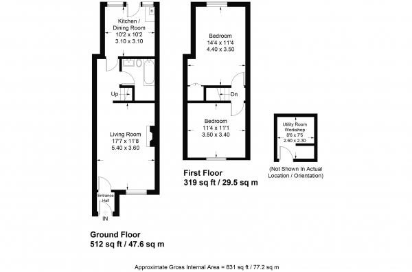 Floor Plan Image for 2 Bedroom Cottage for Sale in Heath Lane, Farnham