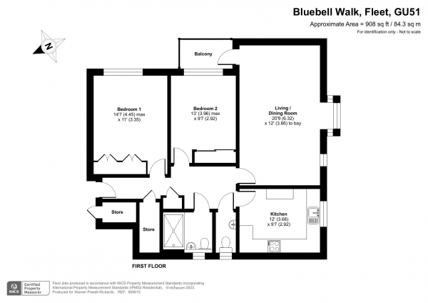 Floor Plan Image for 2 Bedroom Apartment for Sale in Bluebell Walk, Fleet