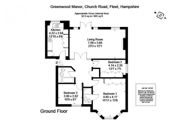 Floor Plan Image for 3 Bedroom Apartment for Sale in Church Road, Fleet