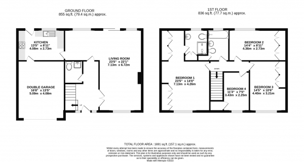 Floor Plan Image for 4 Bedroom Detached House for Sale in Blenheim Crescent, Farnham