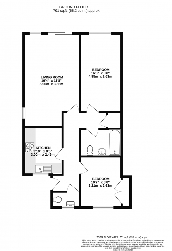 Floor Plan Image for 2 Bedroom Bungalow for Sale in Churt, Surrey