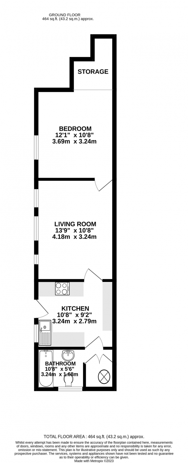 Floor Plan Image for 1 Bedroom Flat for Sale in St. Michaels Road, Aldershot