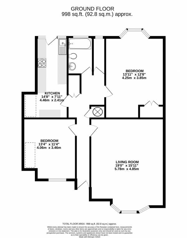 Floor Plan Image for 2 Bedroom Ground Flat for Sale in Trafalgar Court, Farnham