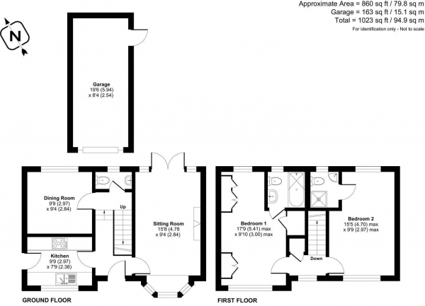 Floor Plan Image for 2 Bedroom Detached House for Sale in West End Grove, Farnham