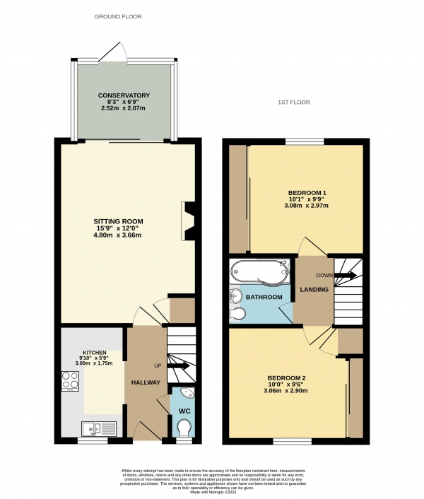 Floor Plan Image for 2 Bedroom Terraced House to Rent in Crosby Way, Farnham