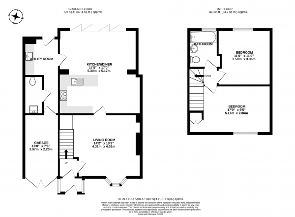 Floor Plan Image for 2 Bedroom Semi-Detached House for Sale in Hyde Lane, Churt