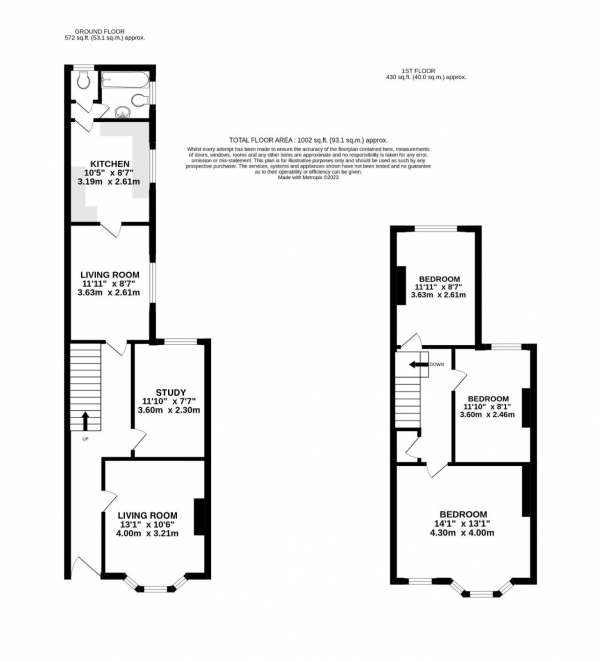 Floor Plan Image for 3 Bedroom Semi-Detached House for Sale in Beaufort Road, Farnham