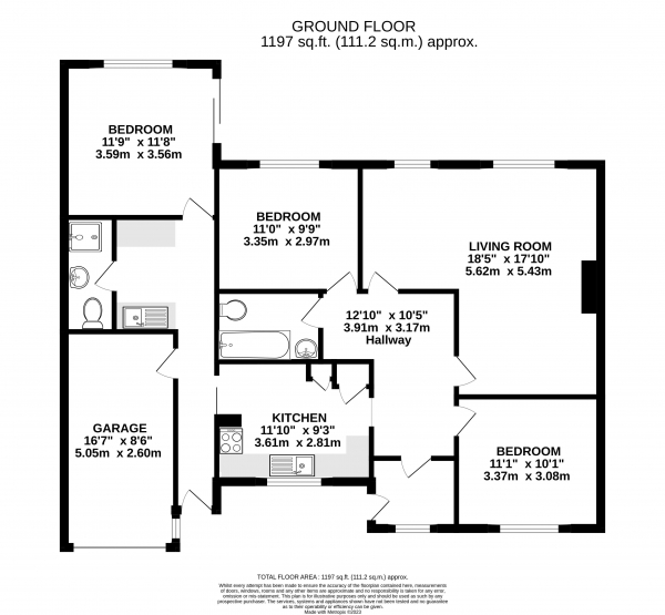 Floor Plan Image for 3 Bedroom Bungalow for Sale in Stream Valley Road, Farnham