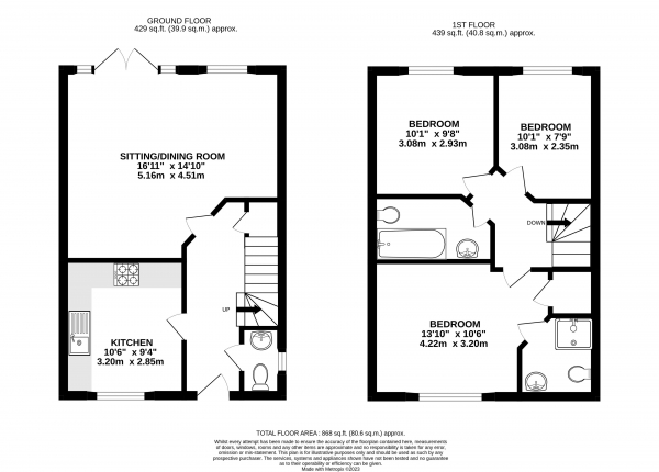 Floor Plan Image for 3 Bedroom Semi-Detached House for Sale in Burnt Hill Way, Farnham