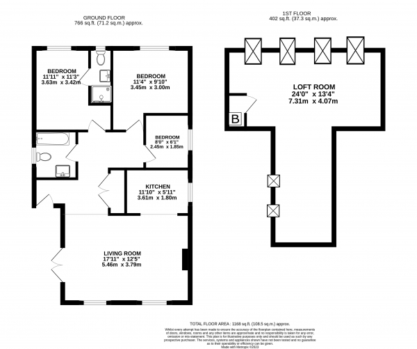 Floor Plan Image for 3 Bedroom Bungalow for Sale in Wellington Lane, Farnham