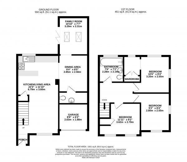 Floor Plan Image for 3 Bedroom Terraced House for Sale in Stockwood Way, Farnham