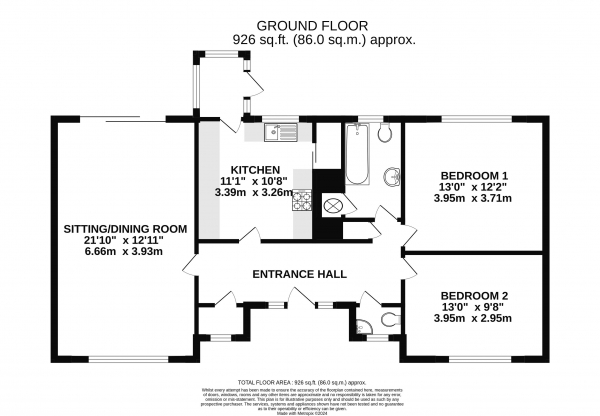 Floor Plan Image for 2 Bedroom Bungalow for Sale in Brambleton Avenue, Farnham