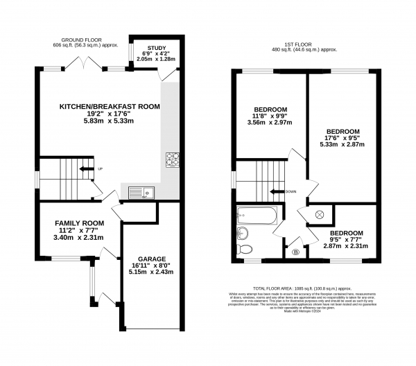 Floor Plan Image for 3 Bedroom Semi-Detached House for Sale in St Peters Park, Aldershot