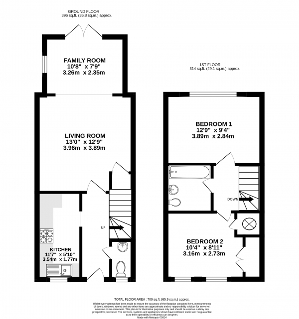 Floor Plan Image for 2 Bedroom Semi-Detached House for Sale in Bardsley Drive, Farnham