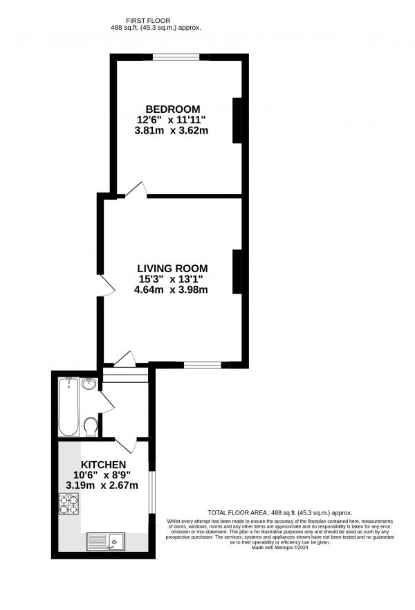 Floor Plan Image for 1 Bedroom Flat for Sale in East Street, Farnham