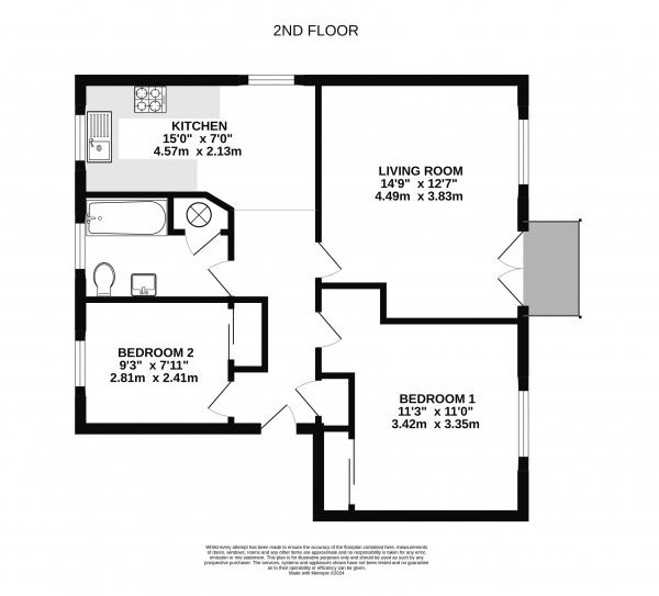 Floor Plan Image for 2 Bedroom Flat for Sale in Dollis Drive, Farnham