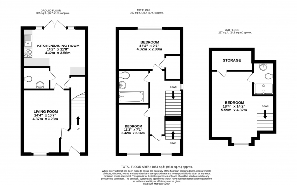 Floor Plan Image for 3 Bedroom Semi-Detached House for Sale in Pioneer Road, Farnham