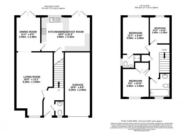 Floor Plan Image for 3 Bedroom Detached House for Sale in The Old Orchard, Farnham