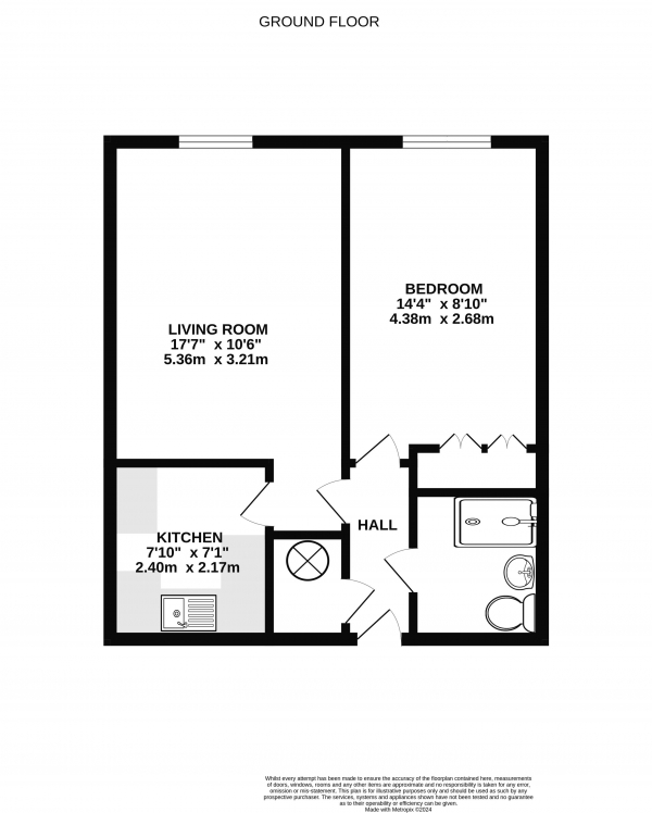 Floor Plan Image for 1 Bedroom Retirement Property for Sale in Abbey Street, Farnham