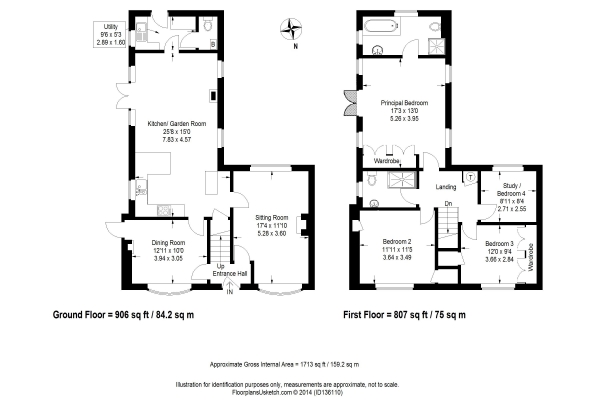 Floor Plan Image for 4 Bedroom Semi-Detached House for Sale in Ewshot, Farnham