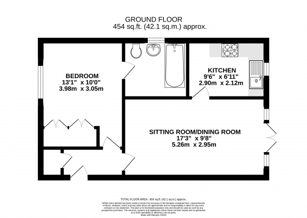 Floor Plan Image for 1 Bedroom Apartment for Sale in Weydon Lane, Farnham