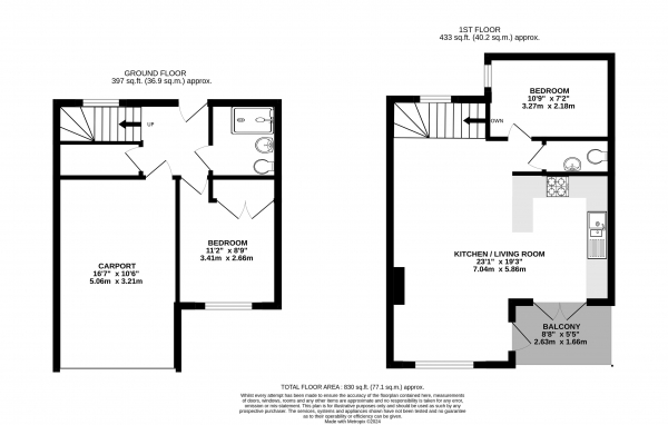 Floor Plan Image for 2 Bedroom Terraced House for Sale in Long Garden Walk, Farnham