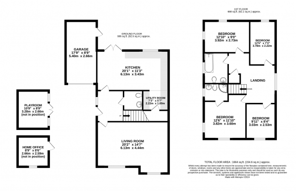 Floor Plan Image for 4 Bedroom Link Detached House for Sale in Forester Walk, Bordon