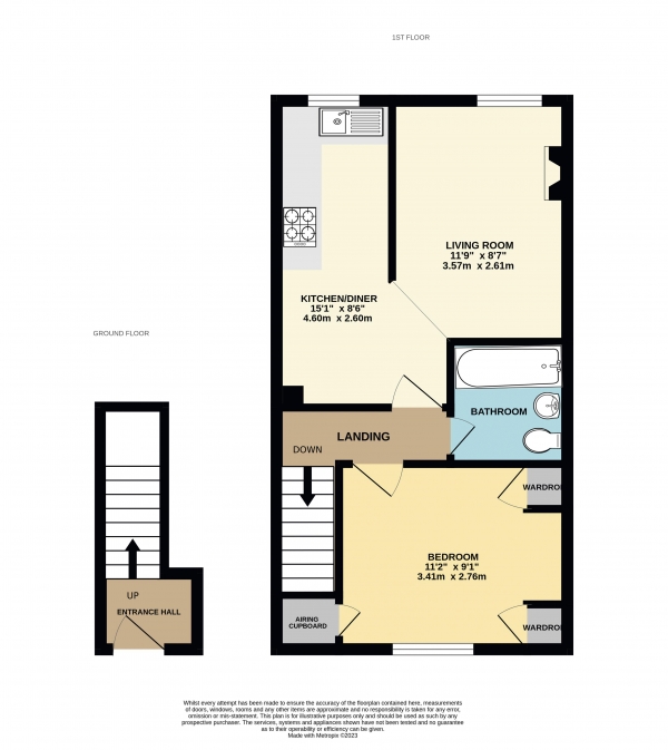 Floor Plan Image for 1 Bedroom Maisonette to Rent in Stockwood Way, Farnham