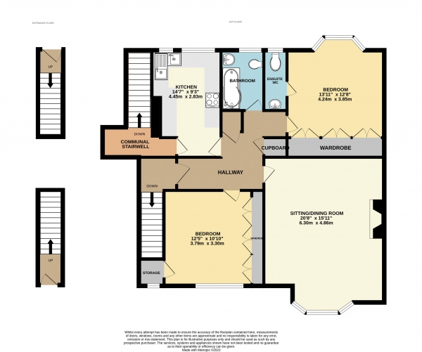 Floor Plan Image for 2 Bedroom Apartment to Rent in Trafalgar Court, Farnham